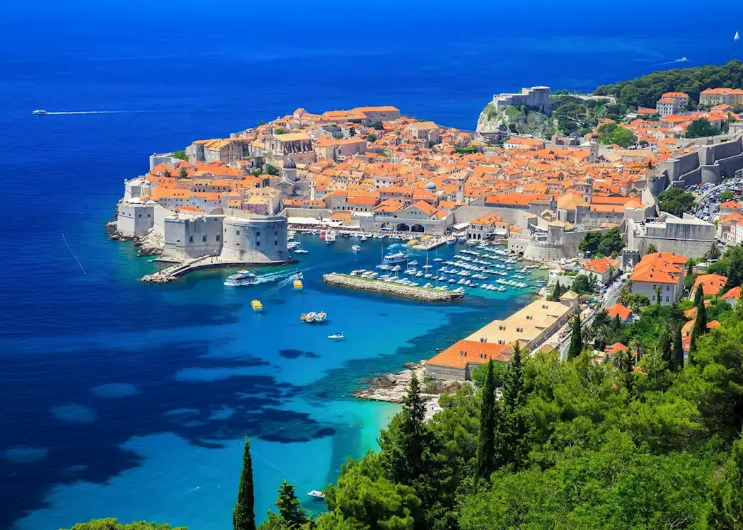 Dubrovnik old town city walls Adriatic Croatia
