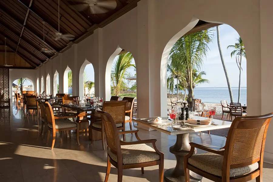 Refined beachfront dining and Indian Ocean seafood at The Residence Zanzibar