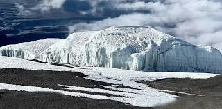 Glaciers and panoramic views from the summit of Mount Kilimanjaro Tanzania