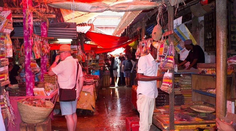 Darajani market and Forodhani waterfront Stone Town Zanzibar Tanzania