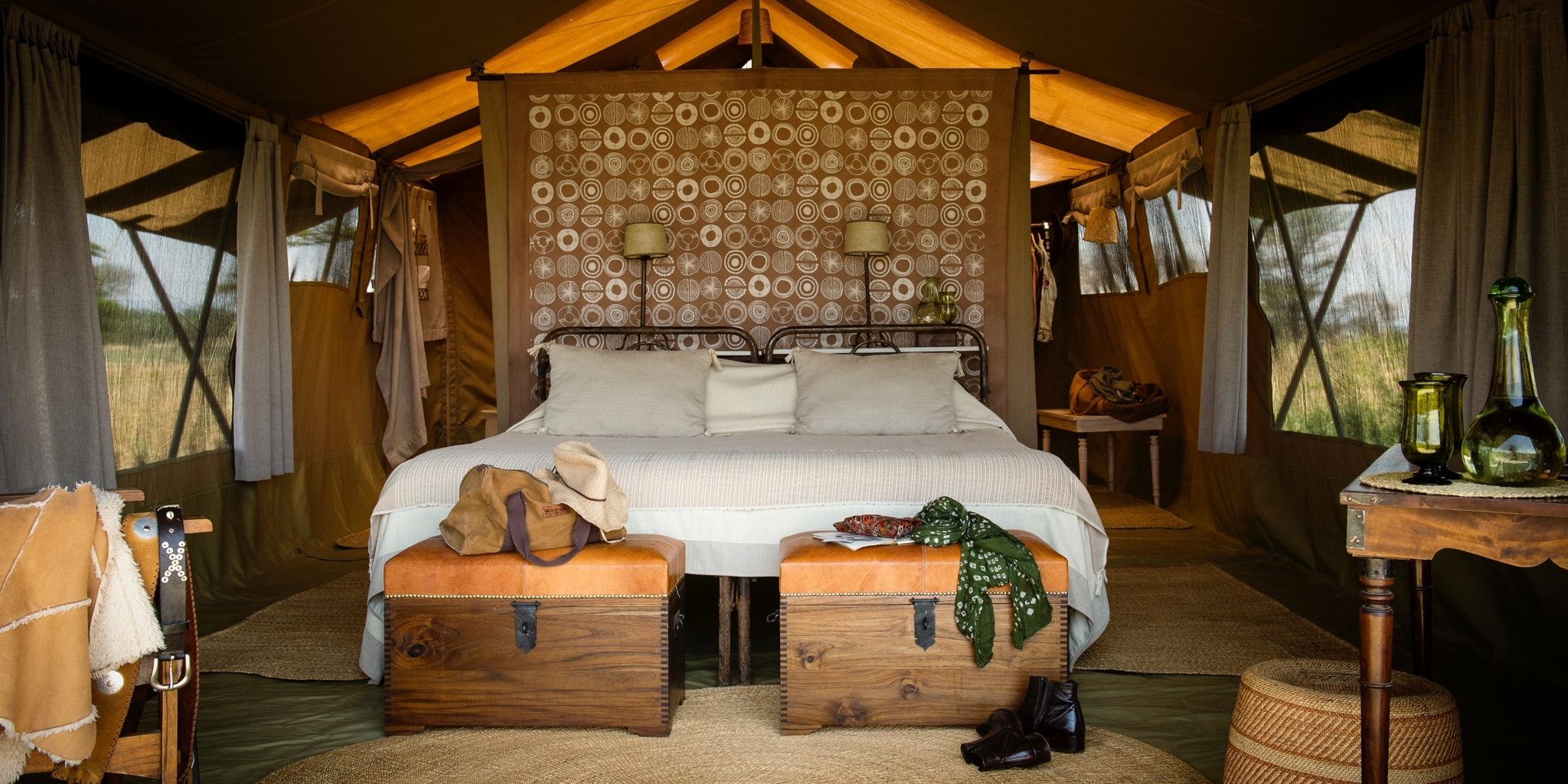 Serengeti luxury safari lodge tented camp infinity pool plains view